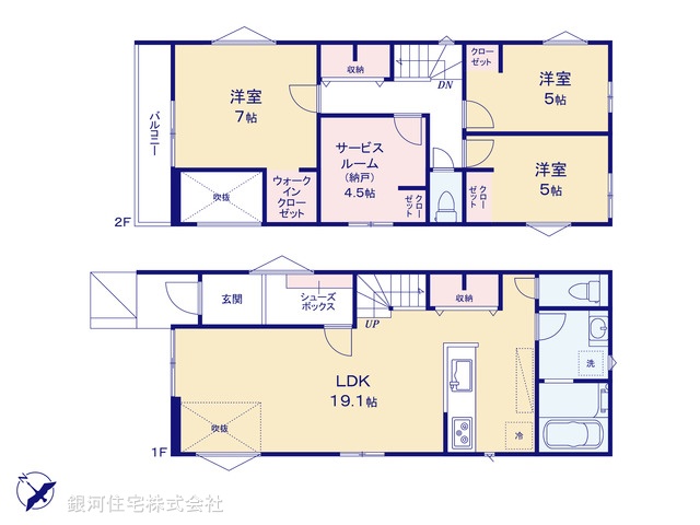 G00392439 千葉県千葉市美浜区磯辺３丁目 新築一戸建て 4990万円【間取図】
