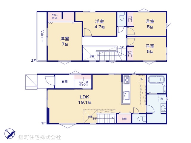 G00392440 千葉県千葉市美浜区磯辺３丁目 新築一戸建て 4890万円【間取図】