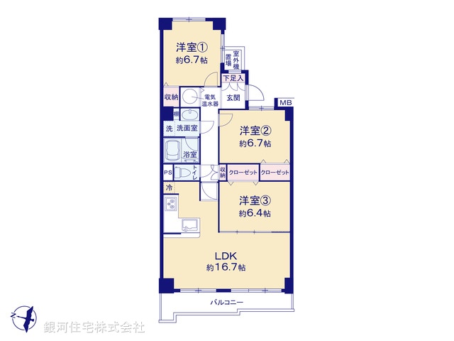 G00392447 神奈川県横浜市神奈川区西寺尾４丁目 中古マンション 2590万円【間取図】