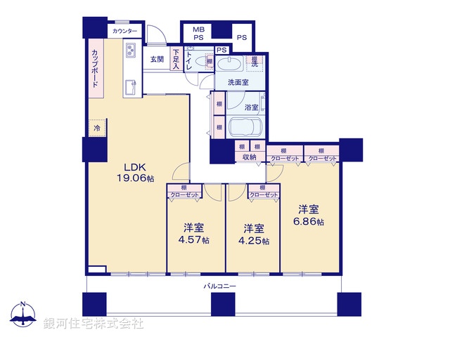 G00392488 東京都新宿区百人町３丁目 中古マンション 1億1980万円【間取図】