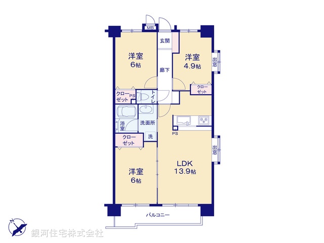 G00392705 埼玉県ふじみ野市上福岡３丁目 中古マンション 2780万円【間取図】