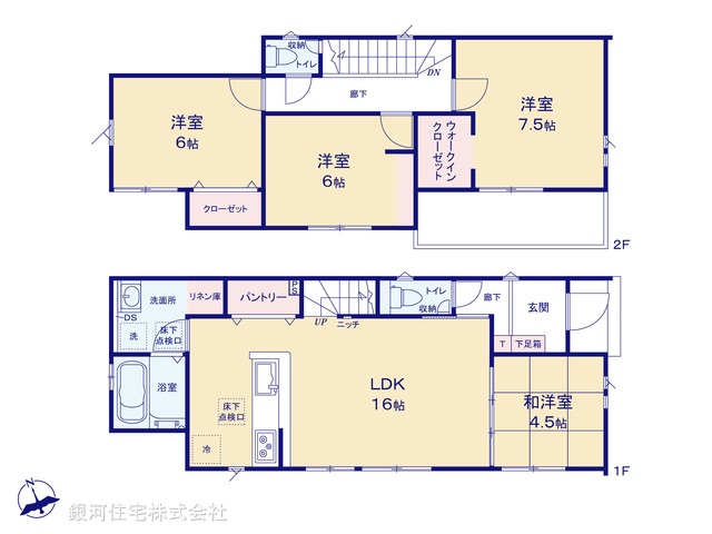 G00392714 千葉県松戸市栄町１丁目 新築一戸建て 5390万円【間取図】