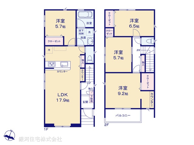 G00392718 東京都北区赤羽西３丁目 新築一戸建て 9480万円【間取図】