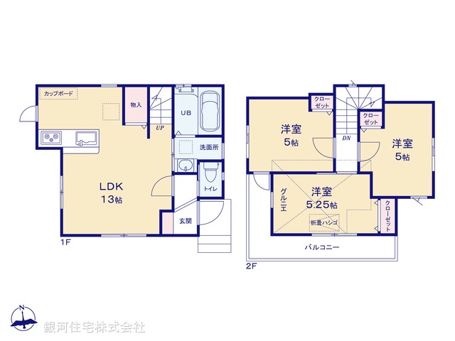 G00392721 埼玉県所沢市中新井１丁目 新築一戸建て 2730万円【間取図】