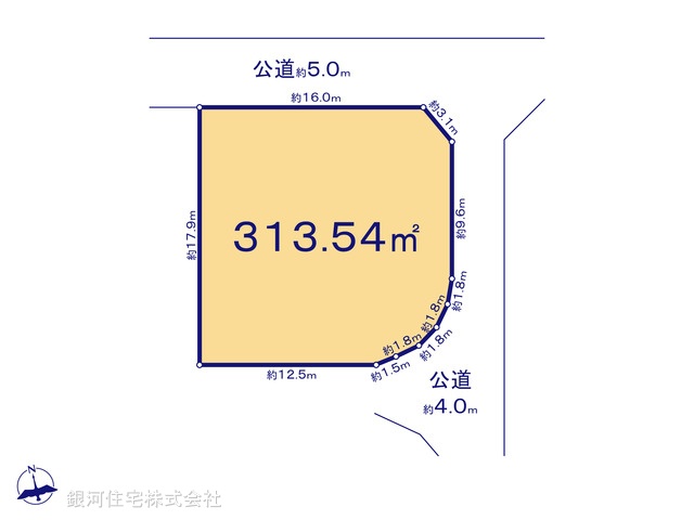 G00392793 神奈川県鎌倉市笛田５丁目 土地 5480万円【区画図】