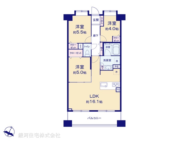G00392795 東京都江戸川区篠崎町７丁目 中古マンション 6999万円【間取図】
