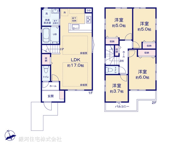 G00393020 千葉県船橋市海神４丁目 新築一戸建て 6849万円【間取図】