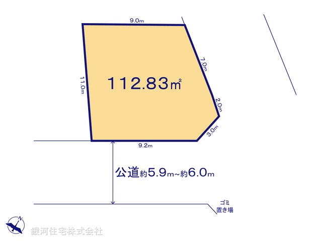 G00393034 千葉県鎌ヶ谷市東道野辺３丁目 土地 2200万円【区画図】