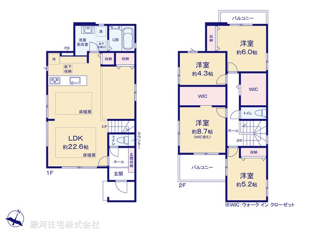 G00393056 埼玉県所沢市大字上安松 新築一戸建て 6599万円【間取図】