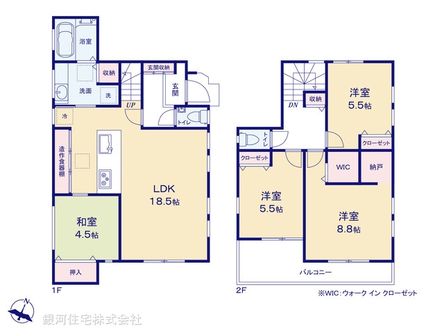 G00393101 埼玉県ふじみ野市福岡中央２丁目 新築一戸建て 5480万円【間取図】
