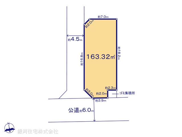 G00393135 神奈川県平塚市東真土４丁目 土地 2830万円【区画図】