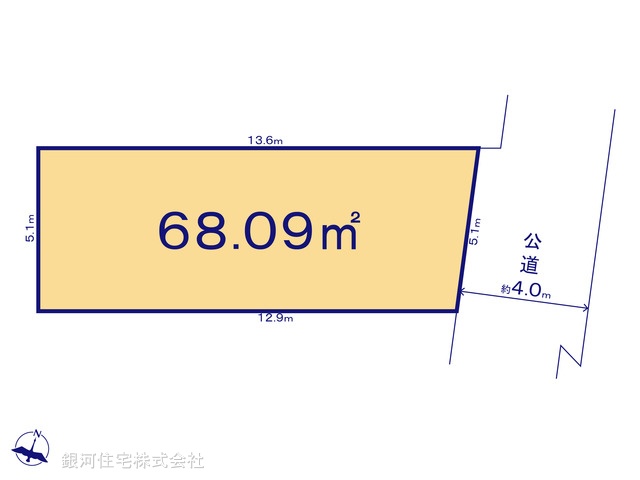 G00393308 神奈川県大和市上和田 土地 1780万円【区画図】