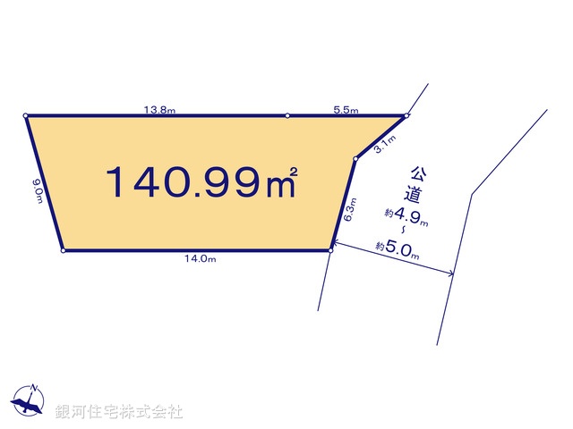 G00393514 東京都町田市小川４丁目 土地 5200万円【区画図】