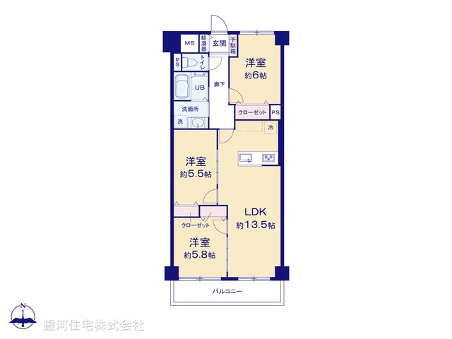 G00393517 神奈川県横須賀市鴨居２丁目 中古マンション 2480万円【間取図】