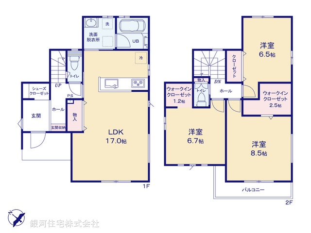 G00393542 千葉県鎌ヶ谷市丸山２丁目 新築一戸建て 3890万円【間取図】