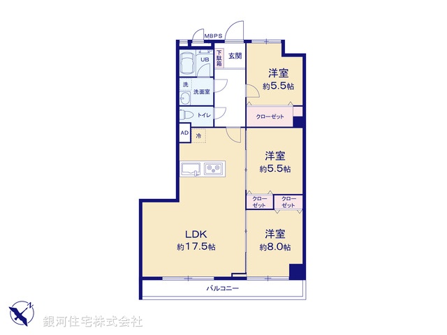 G00393572 千葉県市川市南行徳３丁目 中古マンション 2890万円【間取図】