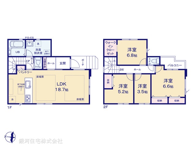 G00393577 東京都町田市成瀬台２丁目 新築一戸建て 6399万円【間取図】