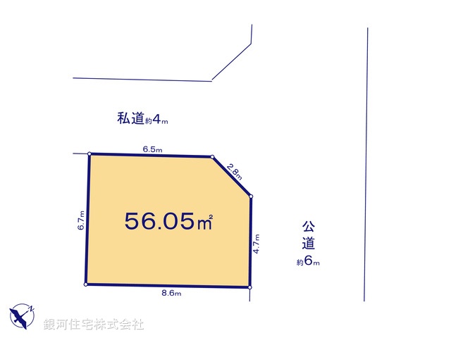 G00393585 埼玉県新座市馬場４丁目 土地(建築条件付土地) 1238万円【区画図】