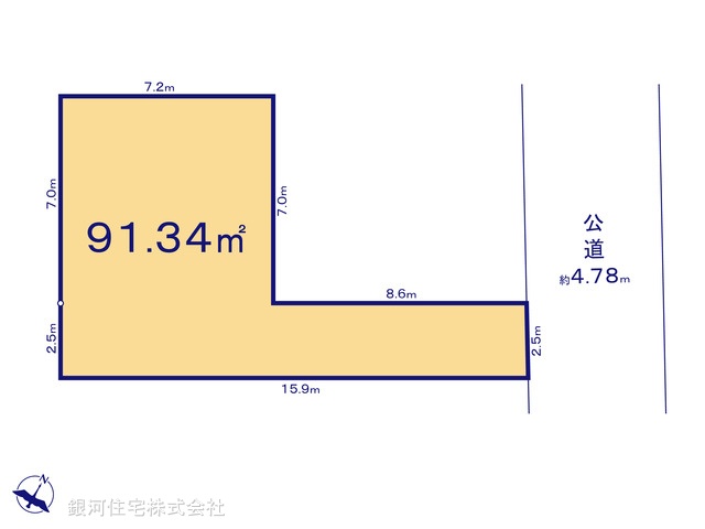 G00393604 埼玉県新座市野寺３丁目 土地 1388万円【区画図】