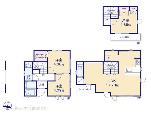 G00393606 東京都調布市若葉町２丁目 新築一戸建て 6480万円【間取図】
