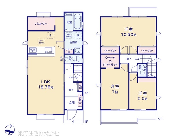G00393655 東京都八王子市石川町 新築一戸建て 3999万円【間取図】