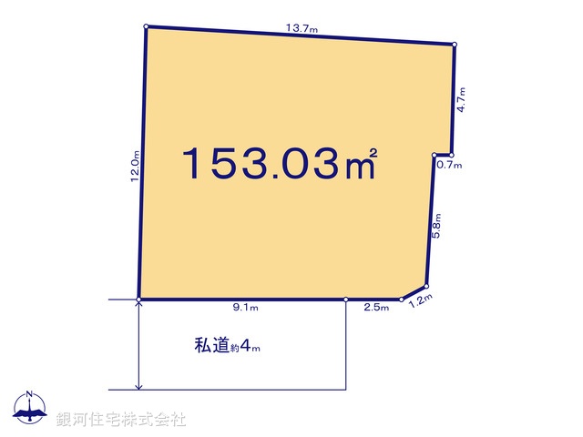 G00393680 東京都世田谷区瀬田４丁目 土地 1億6500万円【区画図】