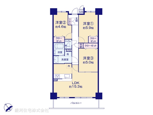 G00393685 埼玉県和光市新倉２丁目 中古マンション 2180万円【間取図】