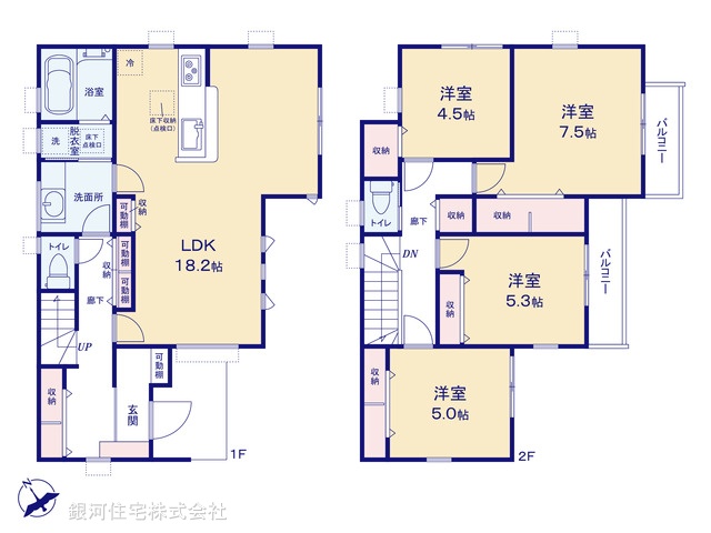G00393695 神奈川県横浜市旭区上白根２丁目 新築一戸建て 5980万円【間取図】