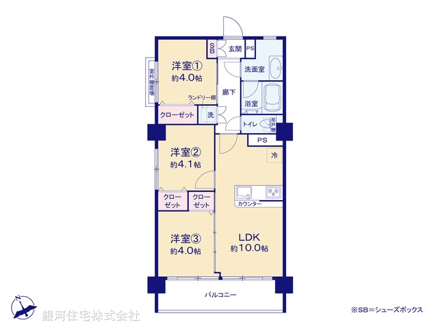 G00393801 東京都練馬区豊玉北３丁目 中古マンション 3680万円【間取図】