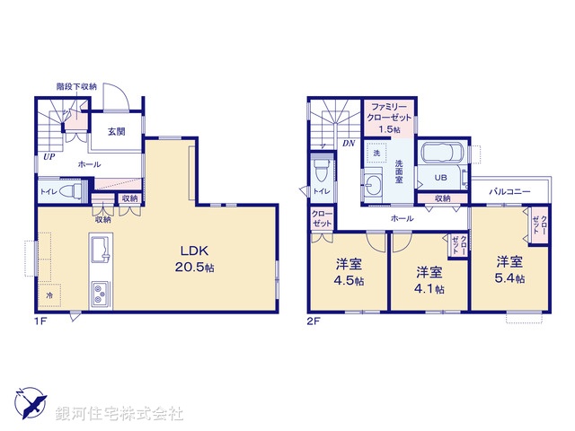 G00393844 神奈川県横浜市戸塚区上柏尾町 新築一戸建て 4880万円【間取図】