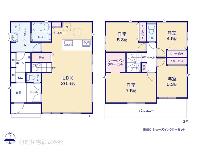 G00393919 神奈川県厚木市林５丁目 新築一戸建て 4790万円【間取図】