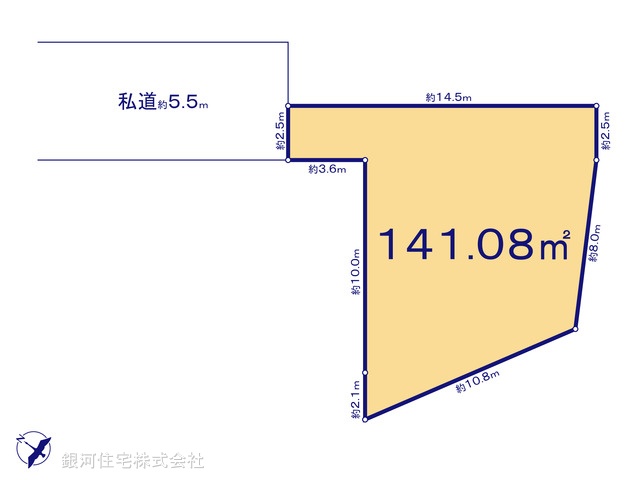G00393940 神奈川県横浜市鶴見区上末吉４丁目 土地 2980万円【区画図】