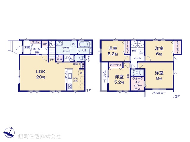 G00393984 神奈川県茅ヶ崎市柳島２丁目 新築一戸建て 5399万円【間取図】