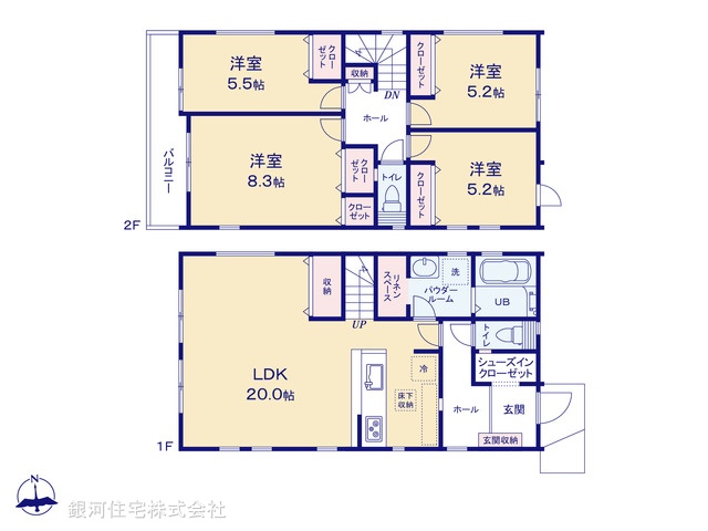 G00393999 神奈川県横浜市栄区桂台西２丁目 新築一戸建て 5499万円【間取図】