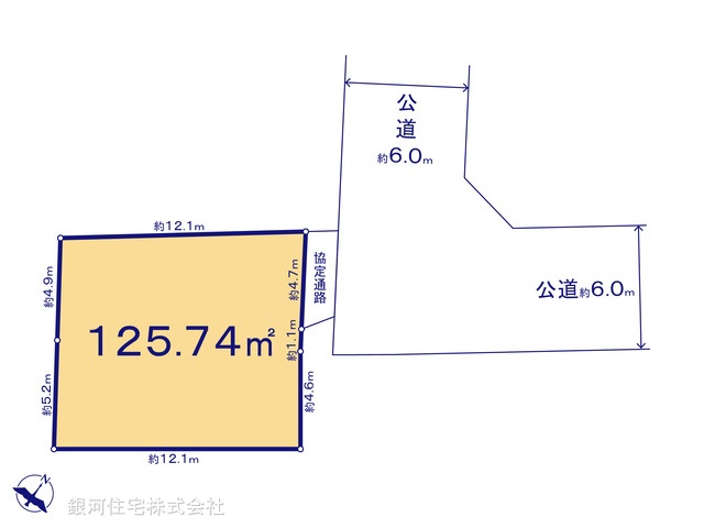 G00394007 千葉県船橋市新高根３丁目 土地(建築条件付土地) 2380万円 土地面積125.74m² (約38.03坪)【区画図】