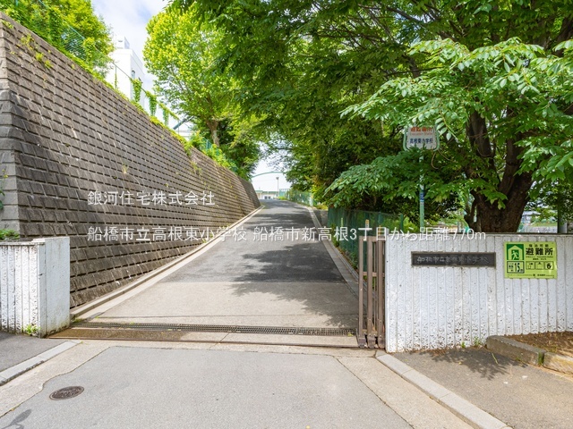 G00394007 千葉県船橋市新高根３丁目 土地(建築条件付土地) 2380万円 土地面積125.74m² (約38.03坪)【周辺環境】船橋市立高根東小学校