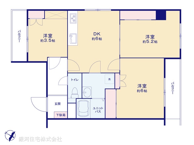 G00394031 神奈川県横浜市中区本牧町２丁目 中古マンション 1980万円【間取図】