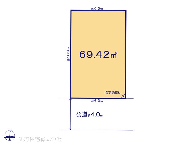 G00394205 千葉県船橋市山手２丁目 土地 3499万円【区画図】