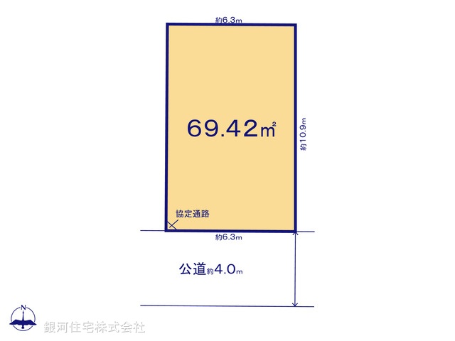 G00394206 千葉県船橋市山手２丁目 土地 3499万円【区画図】