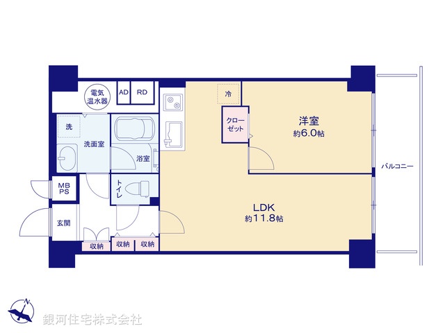 G00394286 東京都江東区塩浜２丁目 中古マンション 4380万円【間取図】