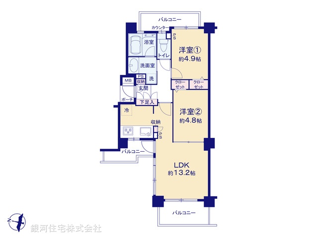 G00394370 東京都世田谷区千歳台４丁目 中古マンション 5790万円【間取図】