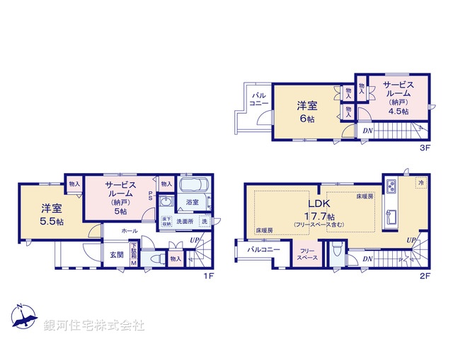 G00394408 東京都江戸川区一之江７丁目 新築一戸建て 7490万円【間取図】