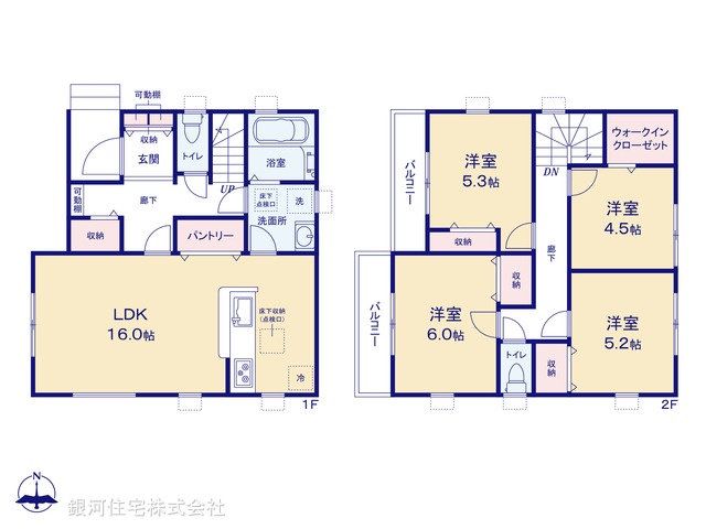 G00394424 埼玉県北葛飾郡松伏町大字松伏 新築一戸建て 2780万円【間取図】