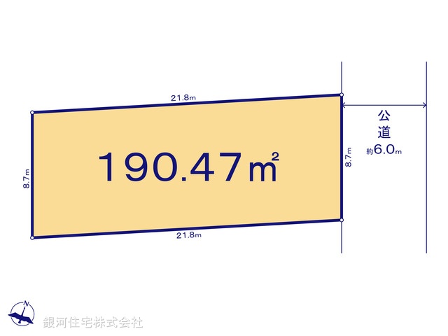 G00394493 東京都福生市大字福生 土地 3780万円【区画図】