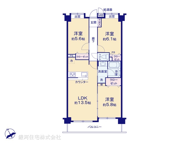 G00394519 千葉県船橋市葛飾町２丁目 中古マンション 5499万円【間取図】