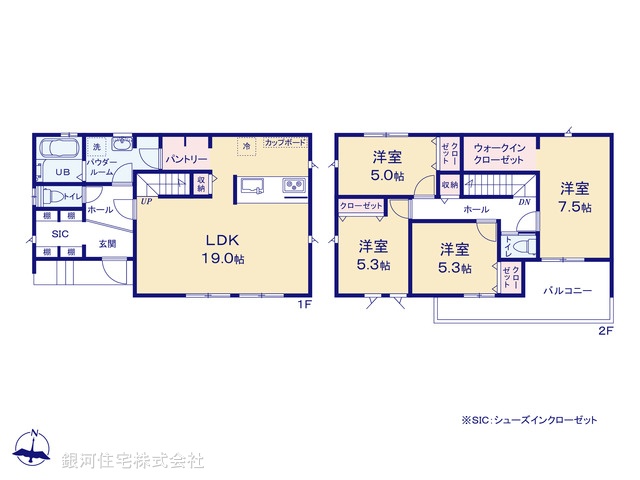 G00394544 神奈川県横浜市保土ヶ谷区権太坂１丁目 新築一戸建て 6490万円【間取図】