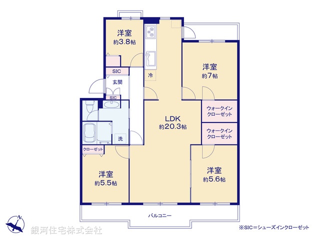 G00394601 神奈川県横浜市神奈川区神大寺３丁目 中古マンション 2780万円【間取図】
