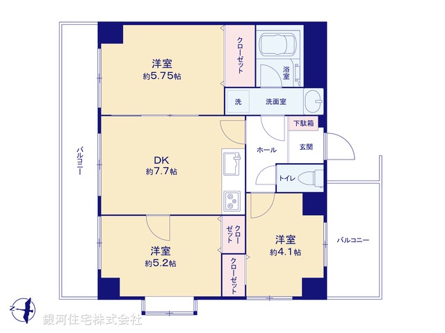 G00394629 東京都青梅市東青梅６丁目 中古マンション 1680万円【間取図】
