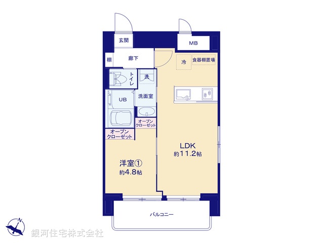 G00394761 東京都港区六本木７丁目 中古マンション 7299万円【間取図】