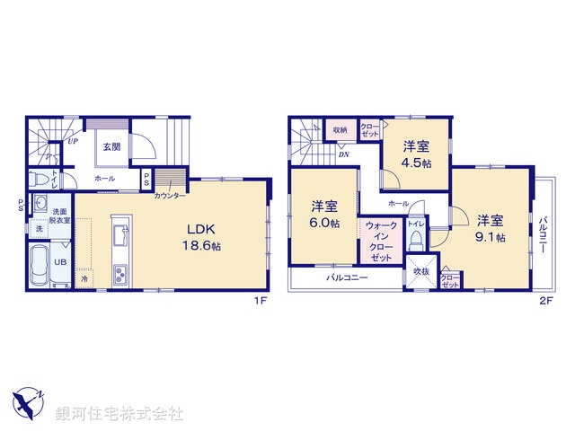 G00394769 千葉県柏市花野井 新築一戸建て 5299万円【間取図】